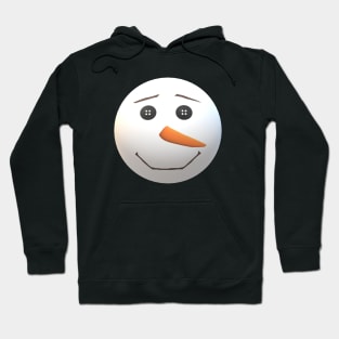 Happy Snowman Face (Black Background) Hoodie